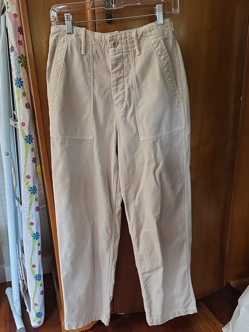 Outerknown Women's Light Beige Straight-Leg Pants